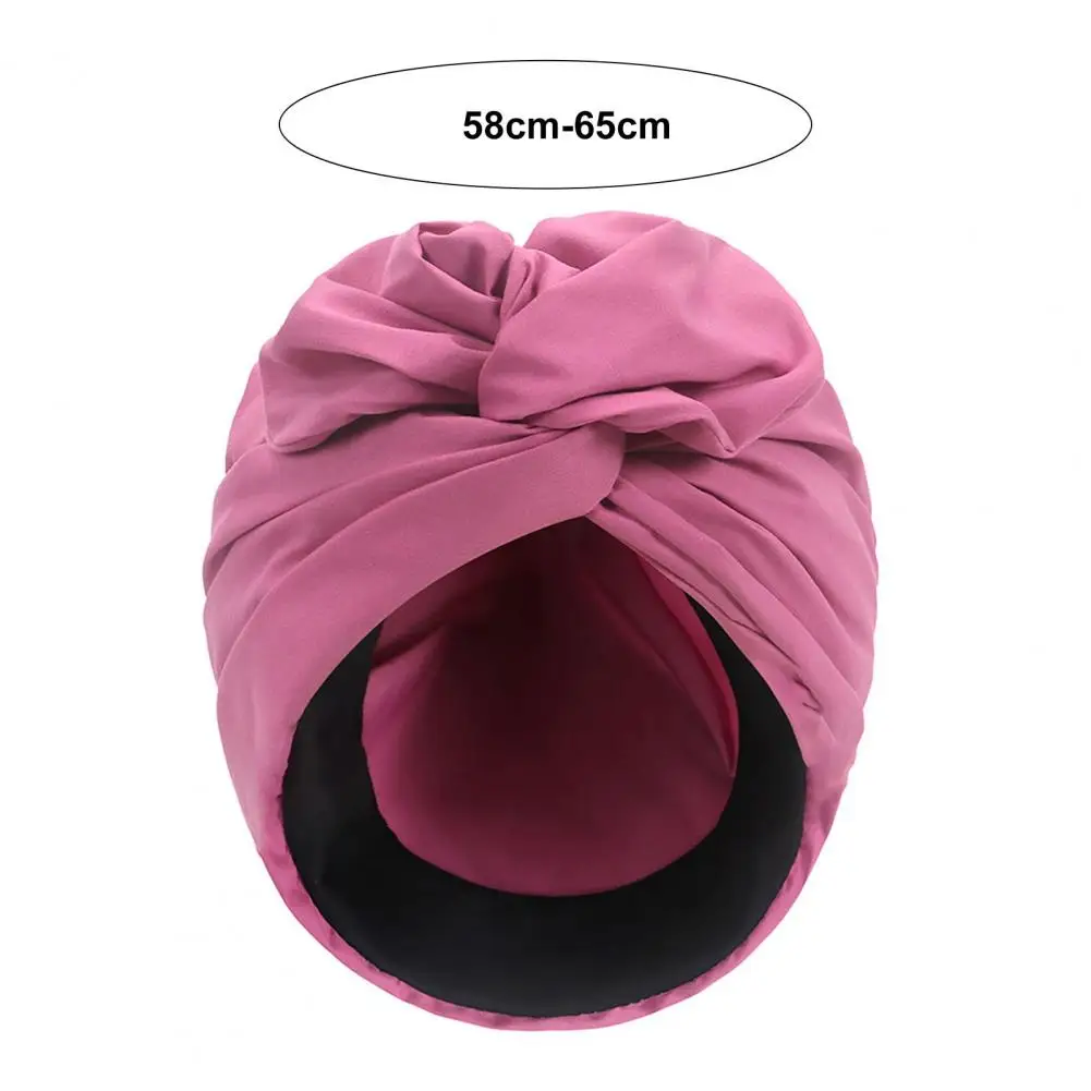 Women Cross Headscarf Solid Color Bow-knot  Bandana Hat Soft Breathable Turban Hat Retro Style Headwrap Fashion Accessories