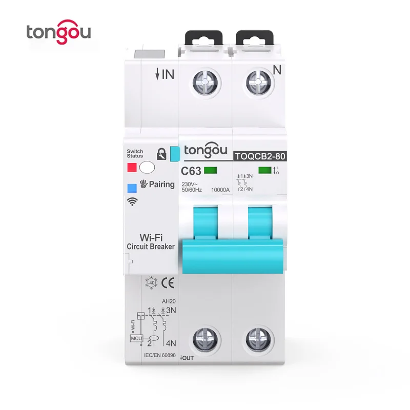 Tuya 2P WIFI Metering Circuit Breaker Smart Life Remote Control Automatic Wireless Circuit Breaker Reclosing Switch 63A