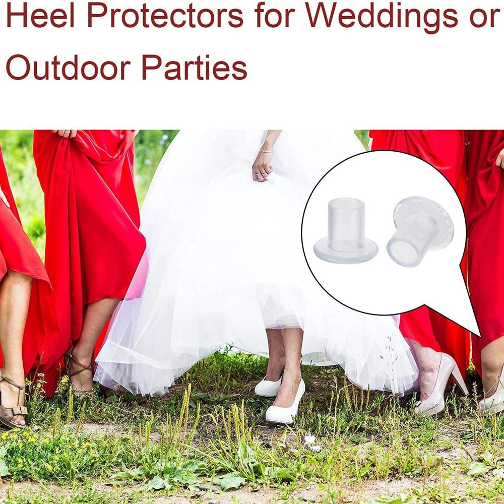 70 Pairs High Heel Stoppers Heel Repair Caps Covers for Outdoor Wedding Party Heel Protectors Stop Sinking into Grass and Cracks