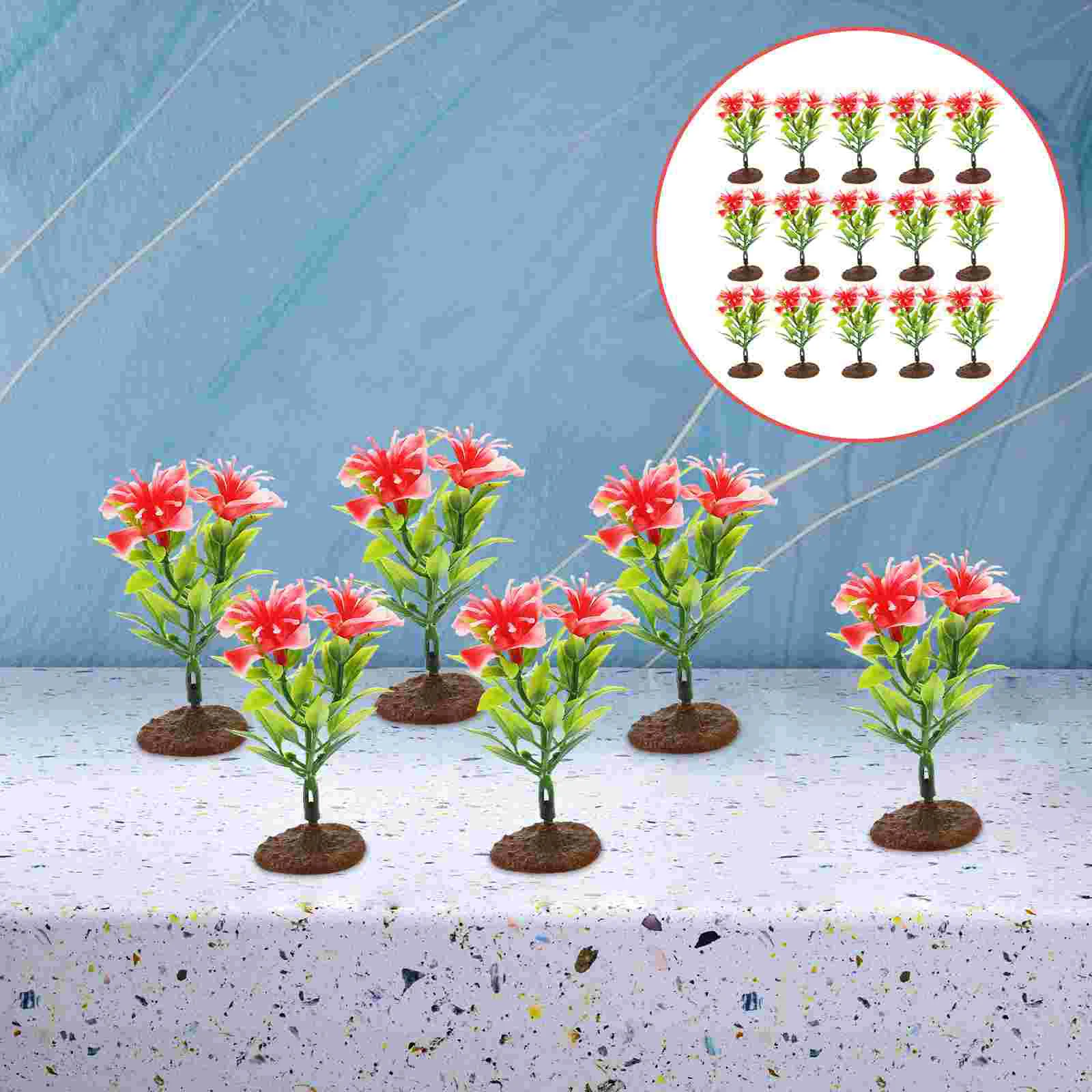 

15 Pcs Mini Artificial Flower Plant for Crafts Plants Party Tabletop Miniatures Decor Fake Decorations Lifelike Model