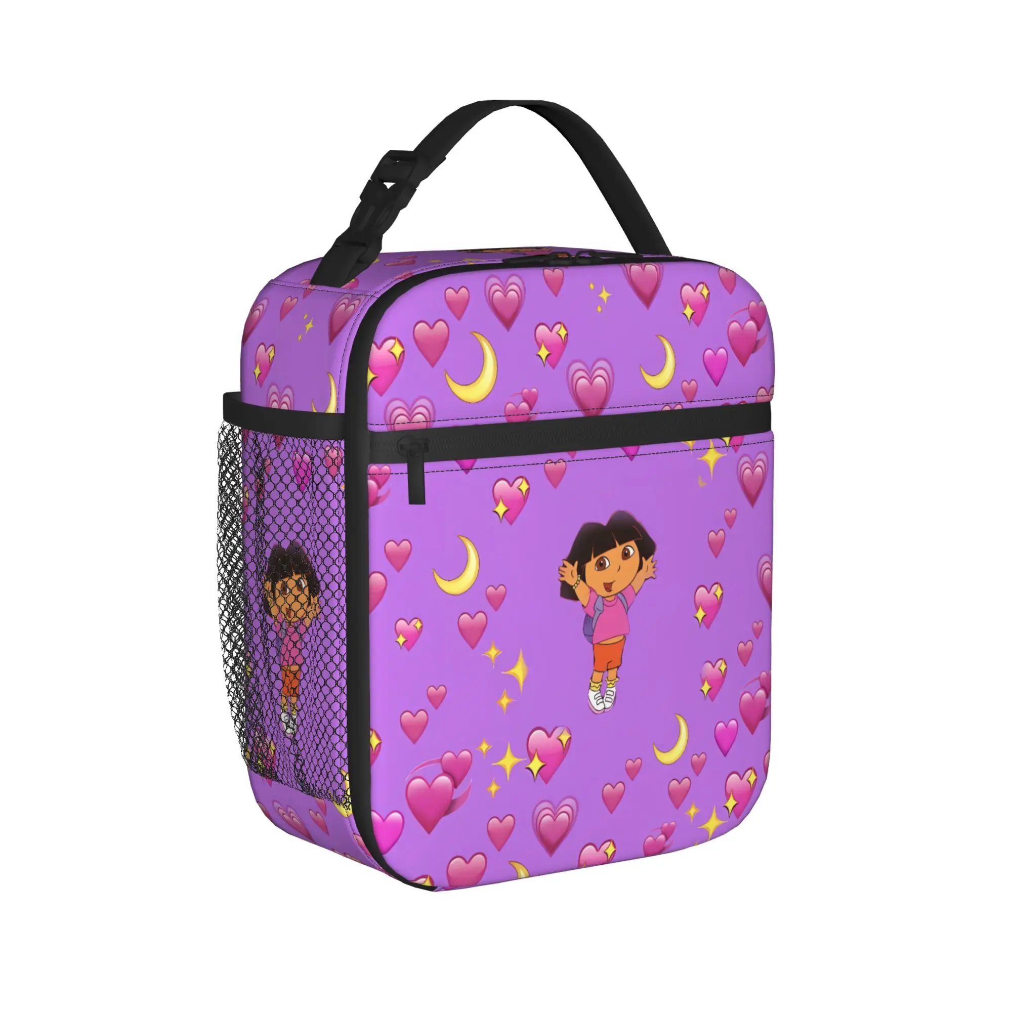 D-Doras The Explorers Lunch Bag Portable Zipper Lunch Box Child Office Graphic Design Cooler Bag Retro Waterproof Tote Food Bags