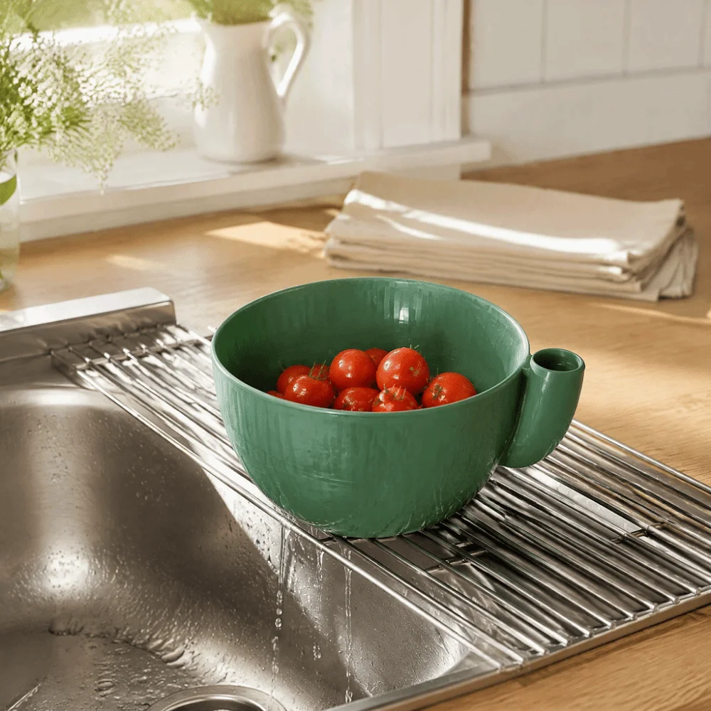 Self Spinning Berry Washing Bowl Swirling Design Rapid Wash Vegetable Washer 3D Printed Craftsmanship Central Flow Pedestal
