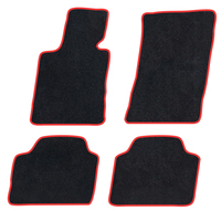 Car Floor Mat For Bmw 3 Series 2011-2017 4door F30 F31 Sedan Wagon  Polyester suede Anti Slip black Backing red Binding Trim Edg