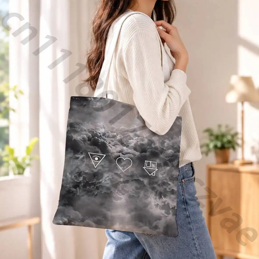N-Neighbourhood I Love You Reusable Fashionable Backpack Multifunctional Handbag Canvas Shopping Bag