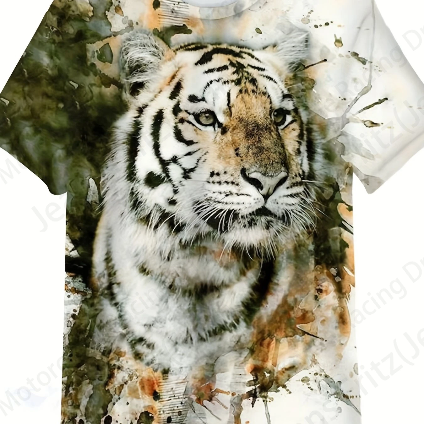 Summer Women T-shirt 3d Tiger Print Tshirt Women Fashion T-shirt Casual Crew Neck Short Sleeve T Shirt Animal Tops Tees Floral