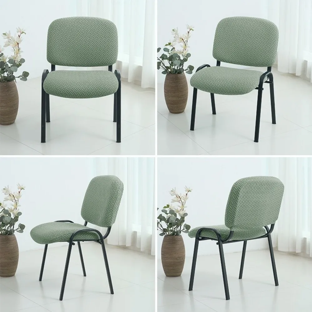 2Pcs/Set Solid Color T Jacquard Folding Dining Chair Cover Full Protection Comfortable Chairs Backrest Seat Covers Anti-dirty