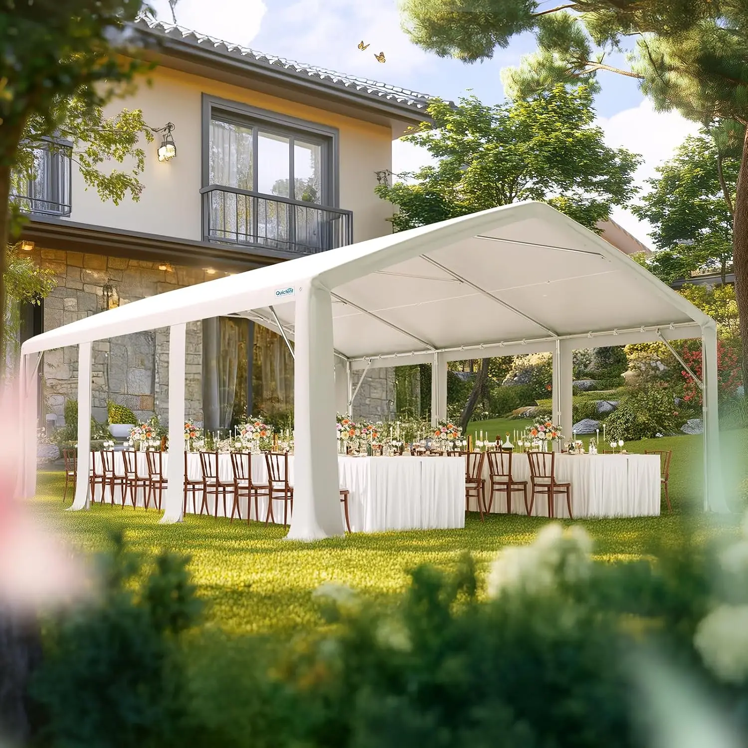 20x20 Replacement White Canopy Cover Tent Tarp (Only Top Cover), Customized