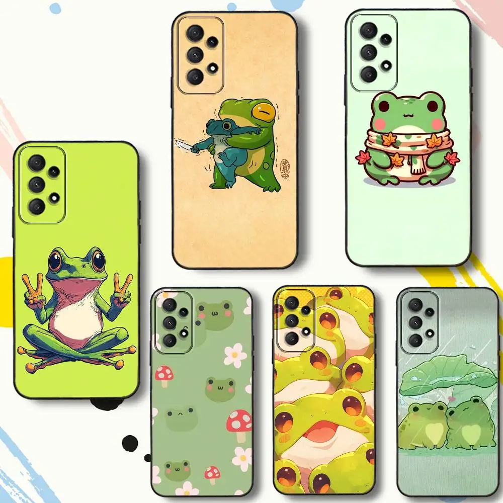 

cute Cartoon F-Frog-es Phone Case For Samsung Galaxy A 80,72,73,91,53,22,51,52,5G,Plus,J,Note Soft Black Cover
