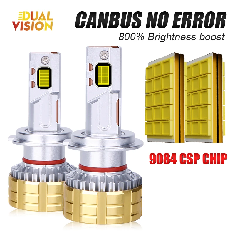 

Dualvision H7 LED Canbus Car Headlight Bulbs H4 H1 H8 H9 H11 9005 9006 HB3 HB4 9012 HIR Fog Light 6000K 12V 2Pcs