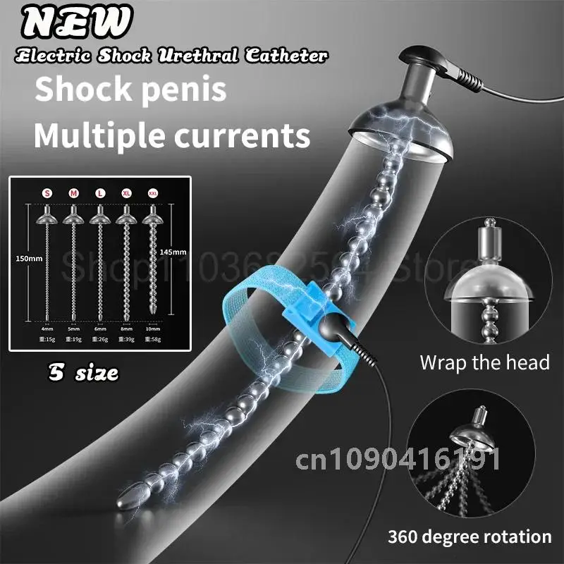 Remote Control  Electric Shock Penis Plug Urethral Catheter Sounding Horse Eye  Rod Stimulator Glans Trainer Urethral Sex Toys