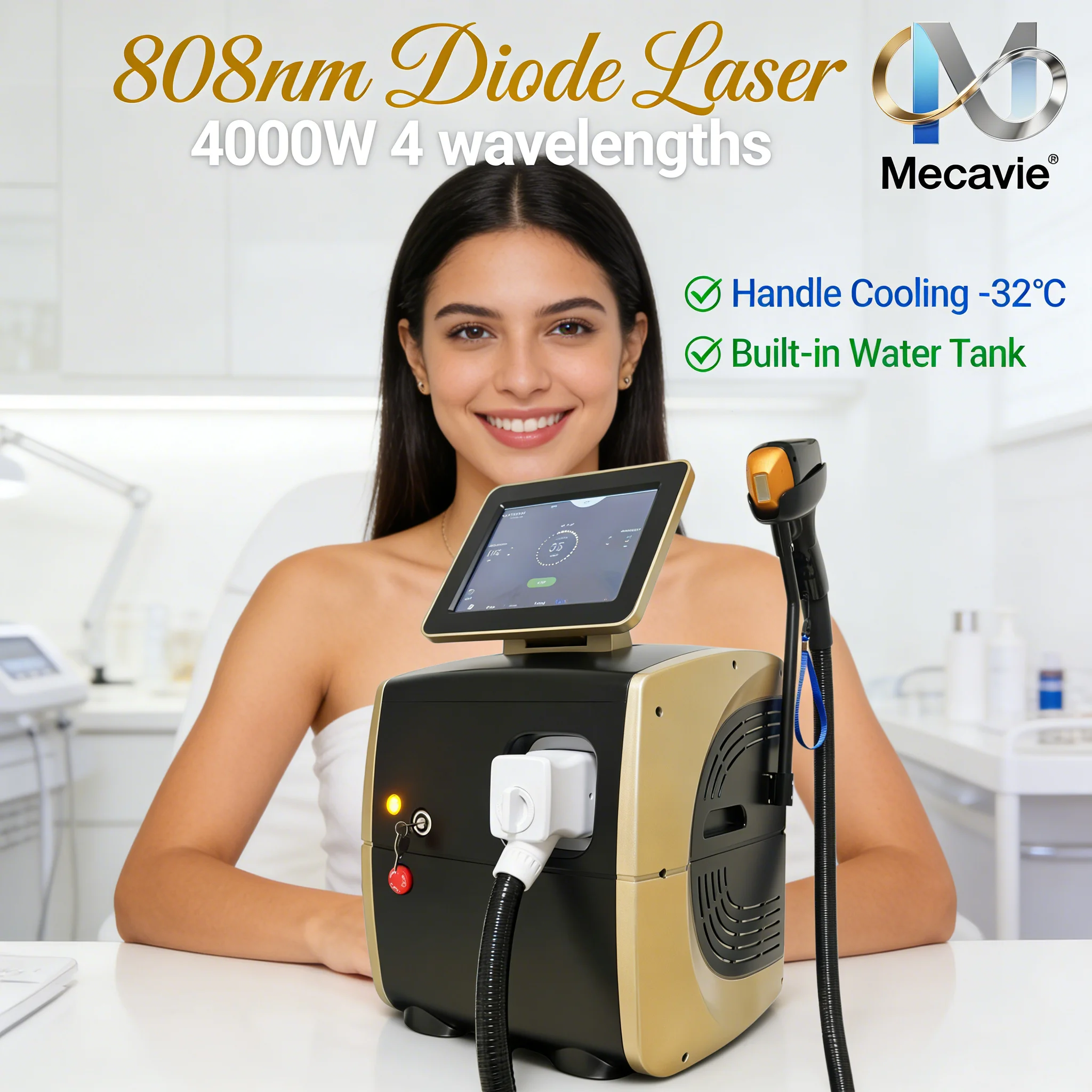755nm 808nm 940nm 1064nm Diode Hair Removal Machine Ice Cooling Beauty Equipment Touch Screen Salon Device