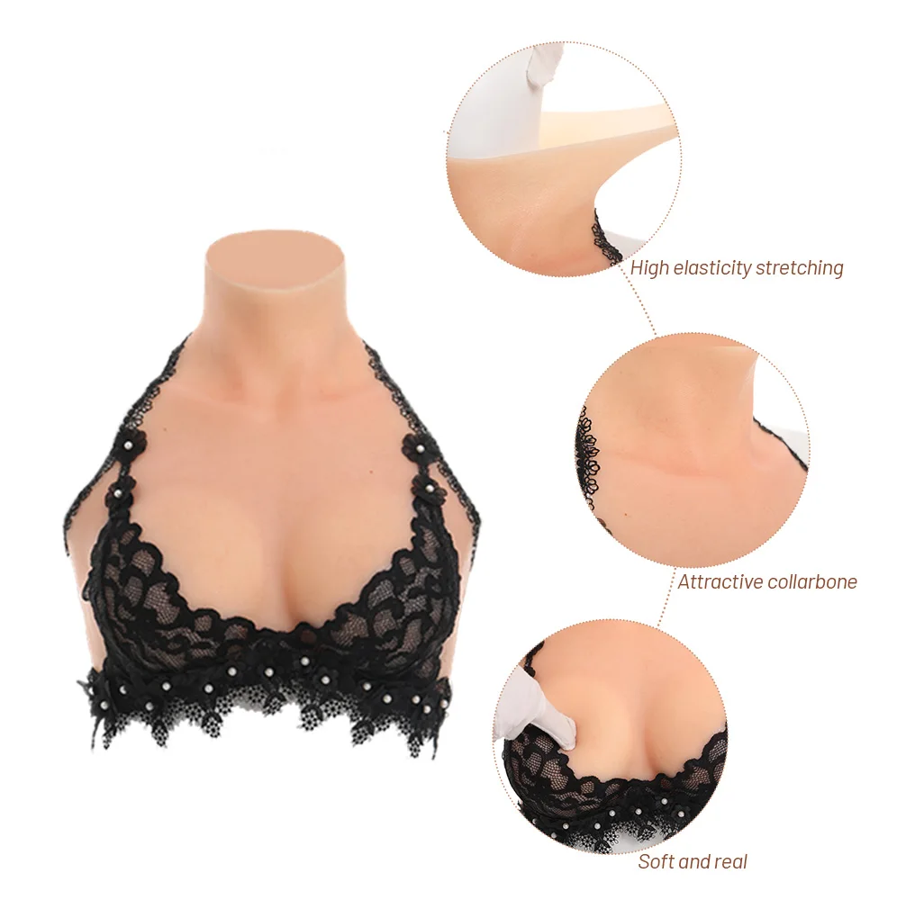 Factory Direct 2026 Top Rated Spring and summer new silicone fake breast bra one-piece lingerie, lace trim, button design