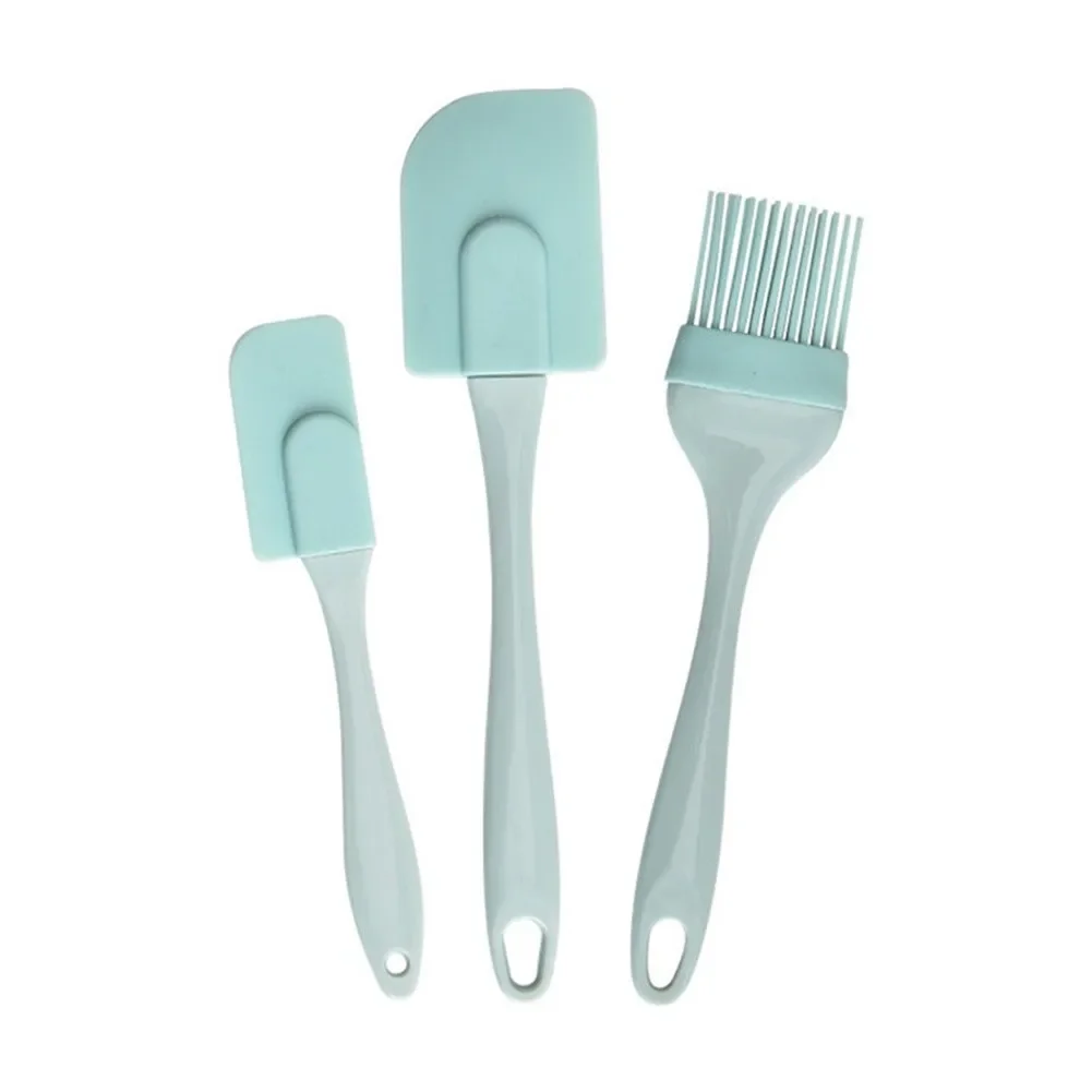 

3Pcs Cream Scraper Silicone Spatula Non-stick DIY Bread Cake Butter Spatula Mixer Oil Brush Kitchen Baking Tool