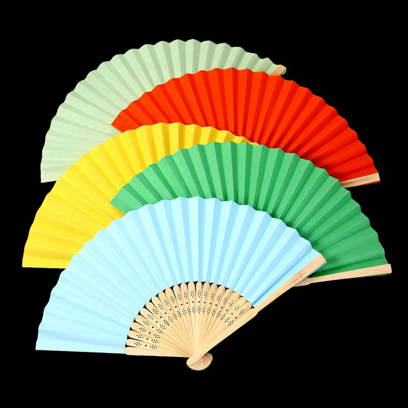 5pc Blank Foldable Paper Fan for DIY Painting, Kids Graffiti Drawing Hand Fan, Kindergarten Art Craft Supplies for Children