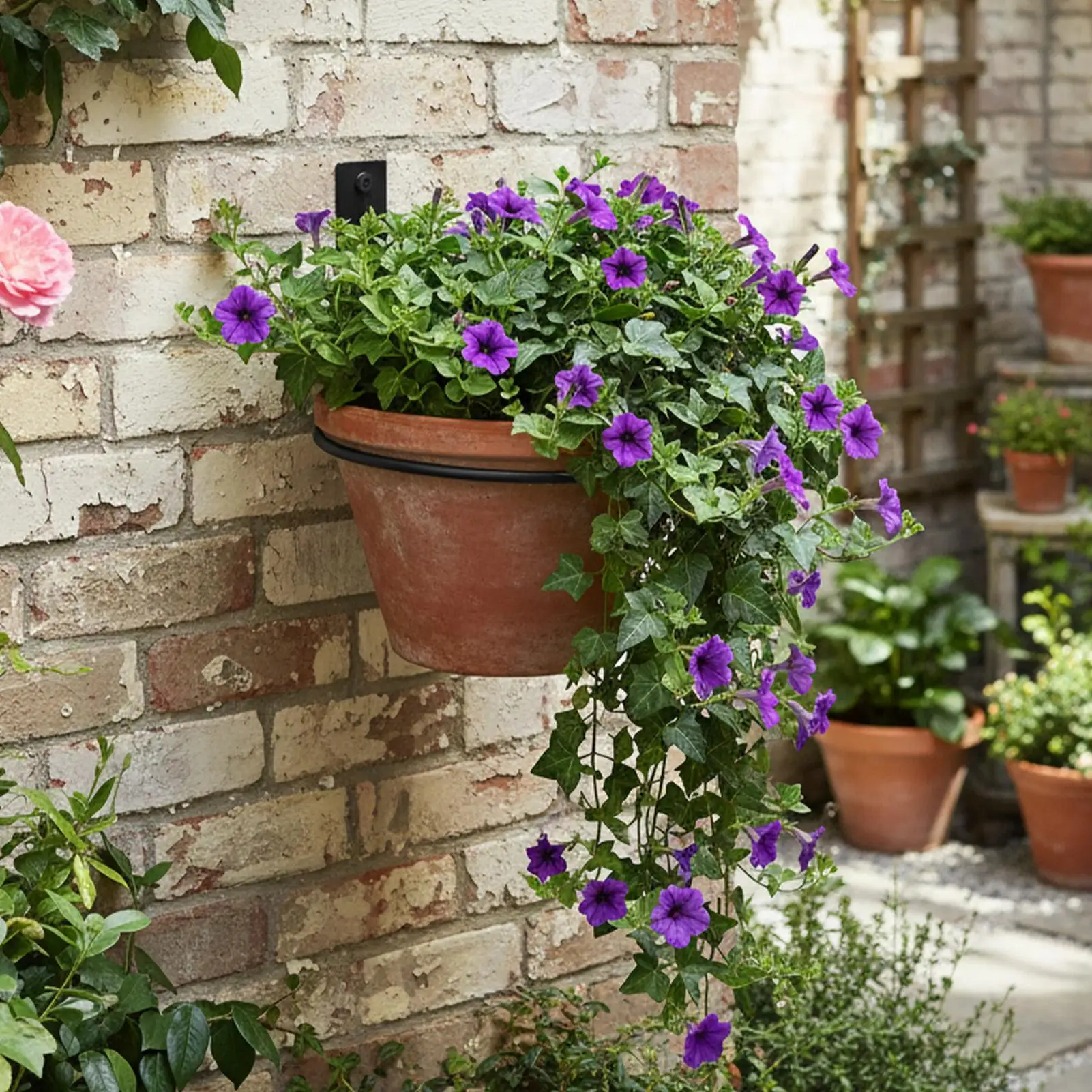 Plant Pot Wall Hanger 6-Pieces Metal Flowerpot Wall Mount Wall Flower Container Display For Home Apartment Farmhouse Balcony