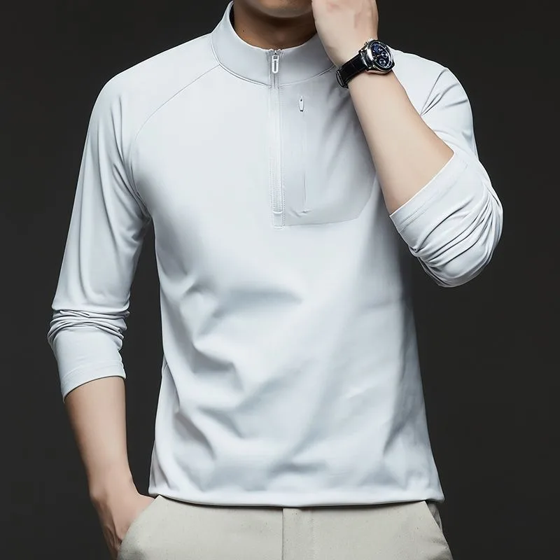 Man's Warm Winter T-shirts With Fleece Sports Wear Quality Tops & Tee Long Sleeve Outdoor Casual