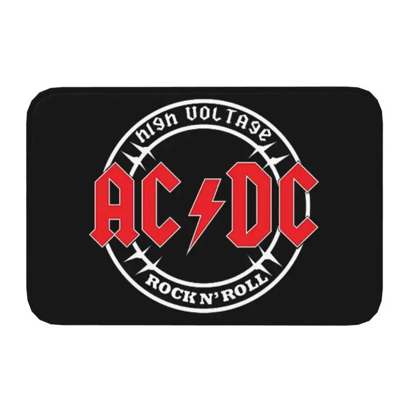 Vintage Rock AC DC Door Floor Bathroom Kitchen Mats Anti-Slip Indoor Heavy Metal Music Band Doormat Garden Entrance Carpet Rug