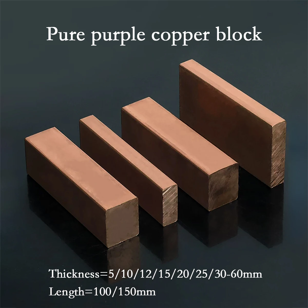 Pure Red Copper Block - Solid Square Copper Plate Strip Flat Bar Busbar Square Rod Sheet
