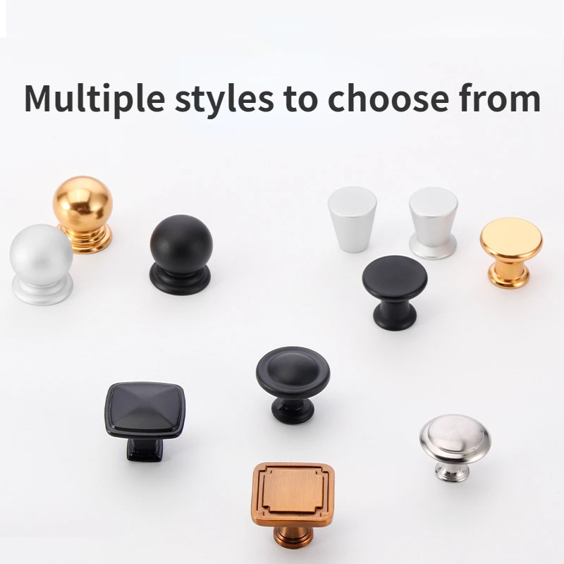 Gold Black Single Hole Aluminum Alloy Handle Light Luxury Nordic Drawer Cabinet Wardrobe Door Pulls Modern American Handle