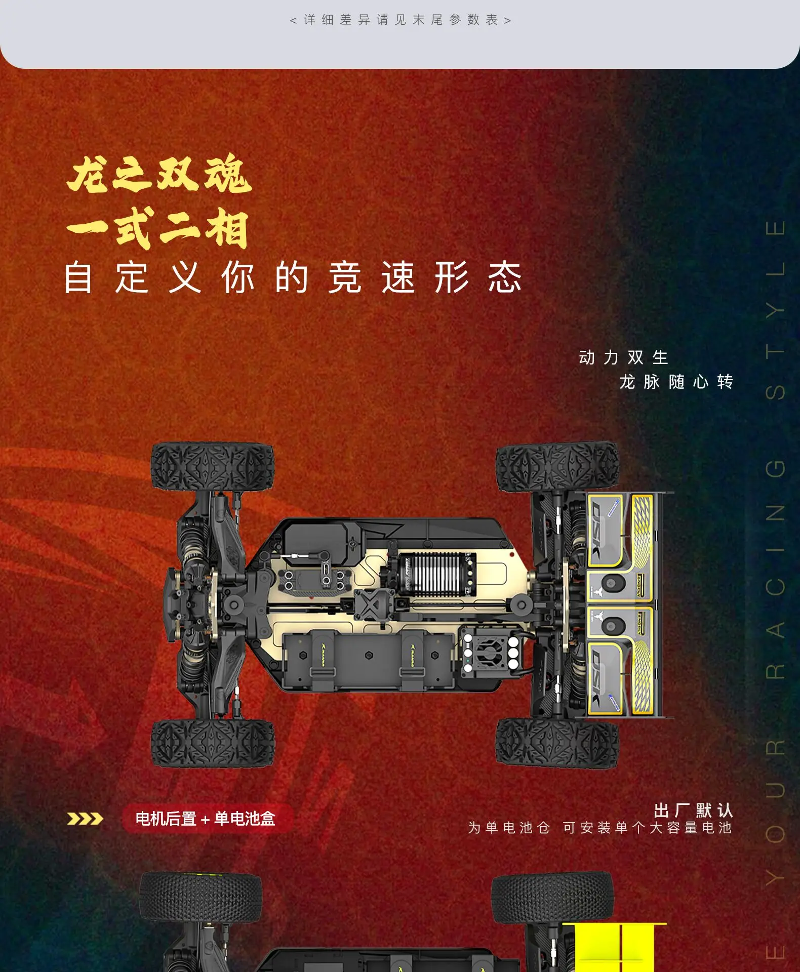 Random Recon Yuelong Scale Knight 1/8 4WD Brushless RC Monster Truck Canglong Red Dragon Edition - Random Recon