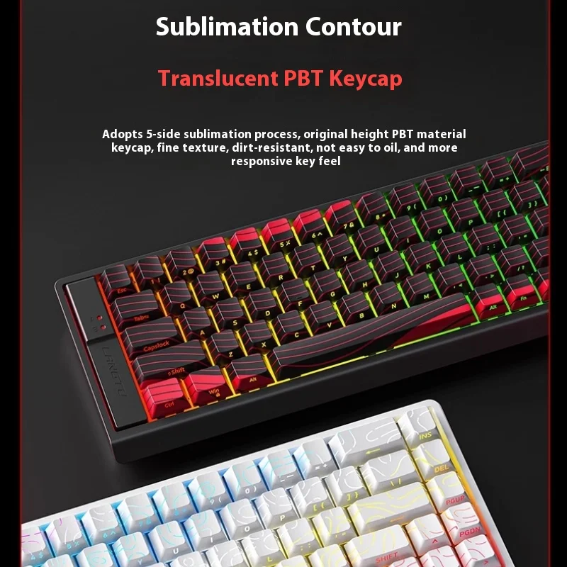 Keyboard Gaming Langtu MC68 dengan Sakelar Magnetik 8KHz, Layout 65%, Keycaps PBT, Sensor Hall RGB, Keyboard Ergonomis untuk FPS dan E-Sports PC