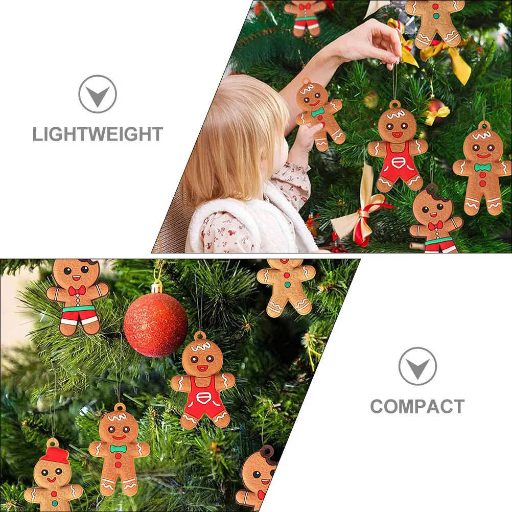 

12Pcs Gingerbread Man Hanging Ornaments Christmas Tree Decoration Xmas Hanging Decorations Xmas Tree Decor Holiday Party Props