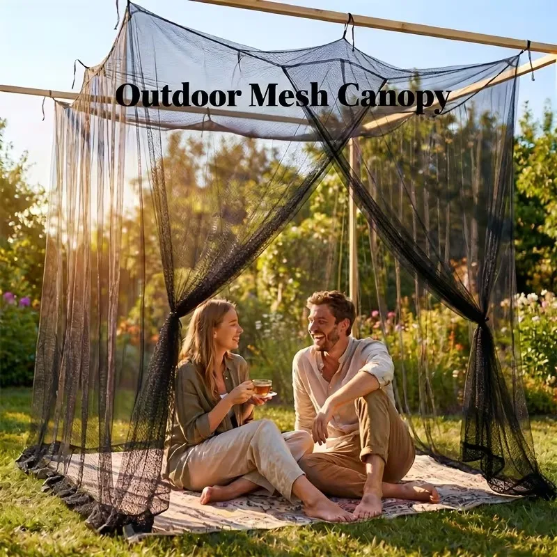 Outdoor Camping Tourism Square Large Mosquito Netting Insect and Mosquito Prevention Portable Encrypted Cover Mesh Tent Canopy