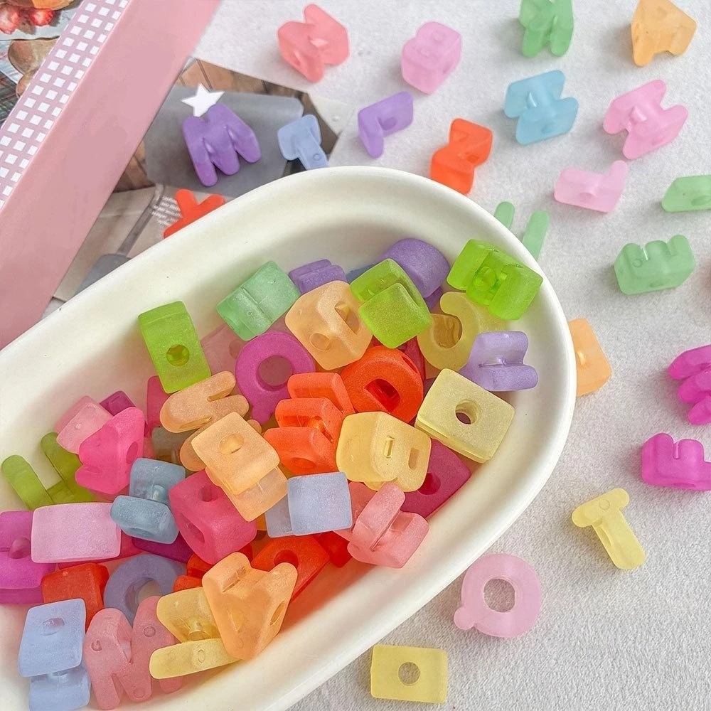 Candy Color 20mm Matte Acrylic Beads Large-Hole DIY Letter Beads for Hand-Woven Jewelry Phone Chains Keychains Handmade Craft Ac