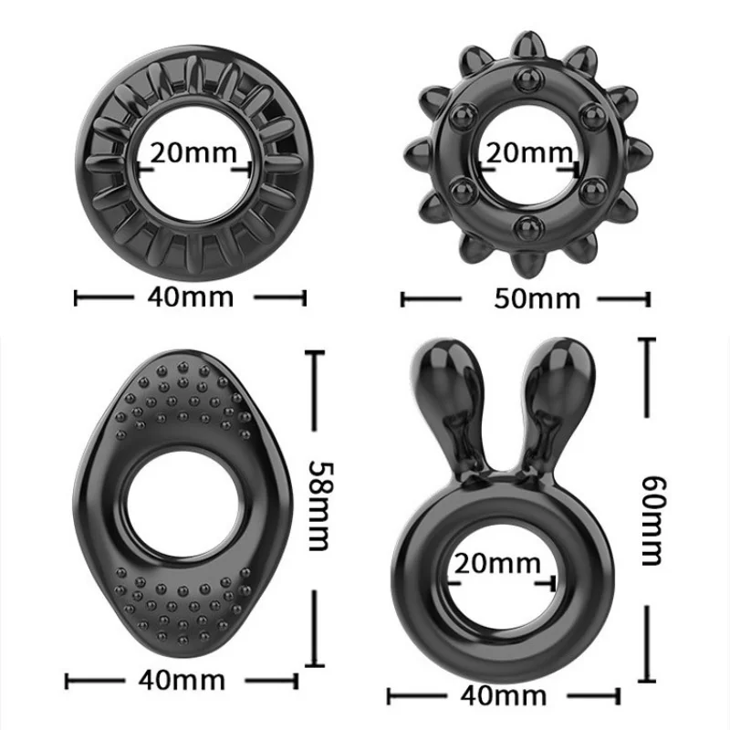 1 Stuks Tpe 4 In 1 Tpe Cock Ring Penis Versterker Voorhuid Weerstand Ring Vertraging Ejaculatie Penis Ringen Seksspeeltjes Voor Mannen