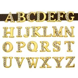 140pcs 8mm Slide Letters Charms Alphabet Alloy Rhinestone Fit Bracelet Collar Key Chain Band DIY Jewelry Making Women Kids Gift