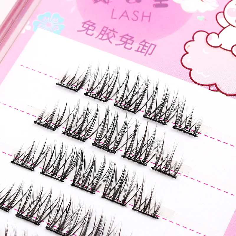 Dancing Glue-free Self-adhesive False Eyelashes Factory Segmented Sunflower Dense Self-grafted Eyelashes Internet Celebrities