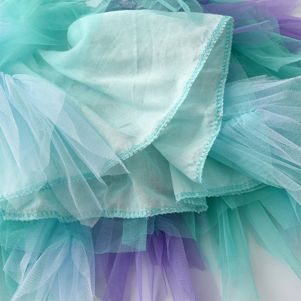 VIKITA Girls Layered Mesh Tulle Mini Skirts Kids Birthday Party Performance Princess Elegant Ballet Irregular Colorful Skirts