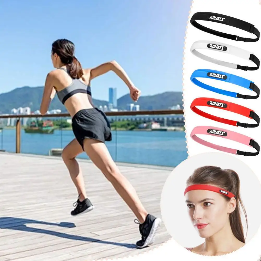 

Elastic Sweatband Soft Silicone Running Yoga Cycling Sweat Band For Men Women Fitness Basketball Tennis Band B8m9