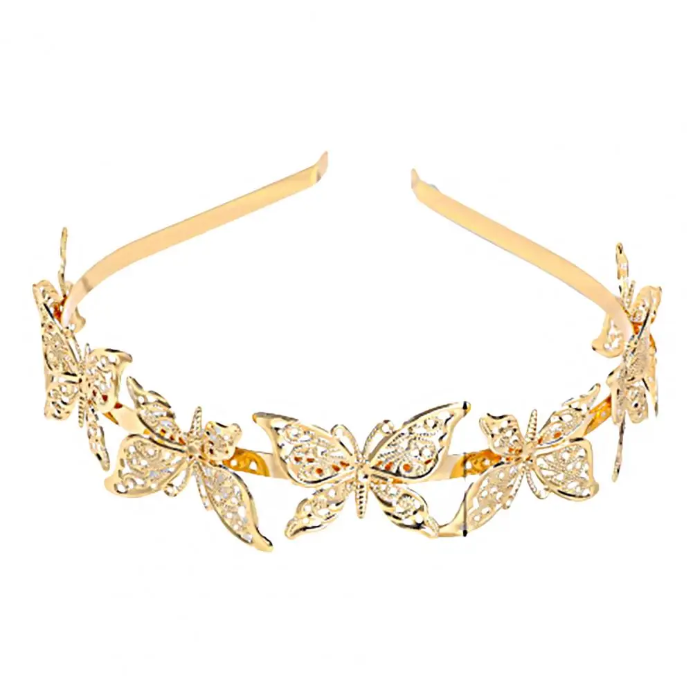 

Metal Leaf Headband Elegant Golden Hollow Leaf Hair Hoop for Women Thin Metal Headband Decorative Headdress Hair Accessories