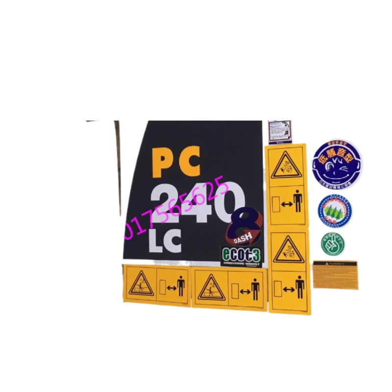 For Komatsu Pc60/70/90/220/240/200/210/270-8 7 All Car Sticker Label Excavator Accessories