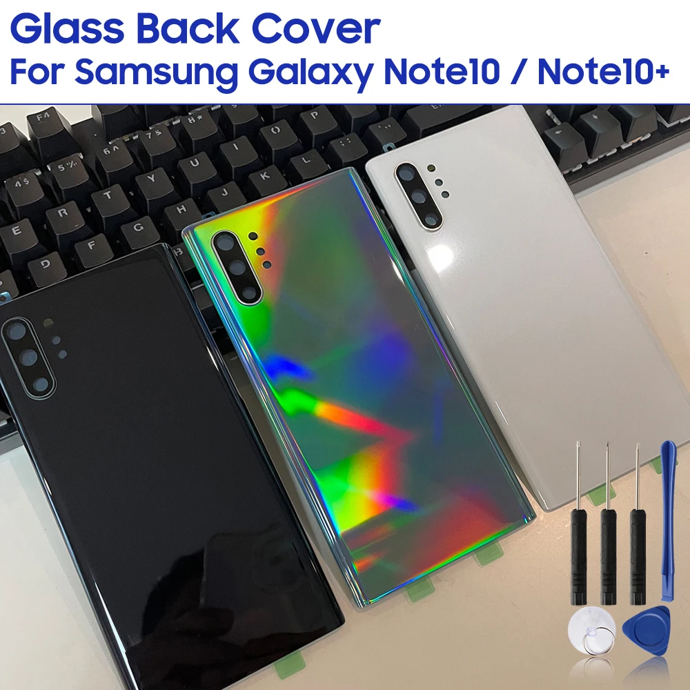 

Стеклянная задняя крышка для SAMSUNG Galaxy Note10 + Note10 Plus, задняя крышка аккумулятора телефона с инструментами