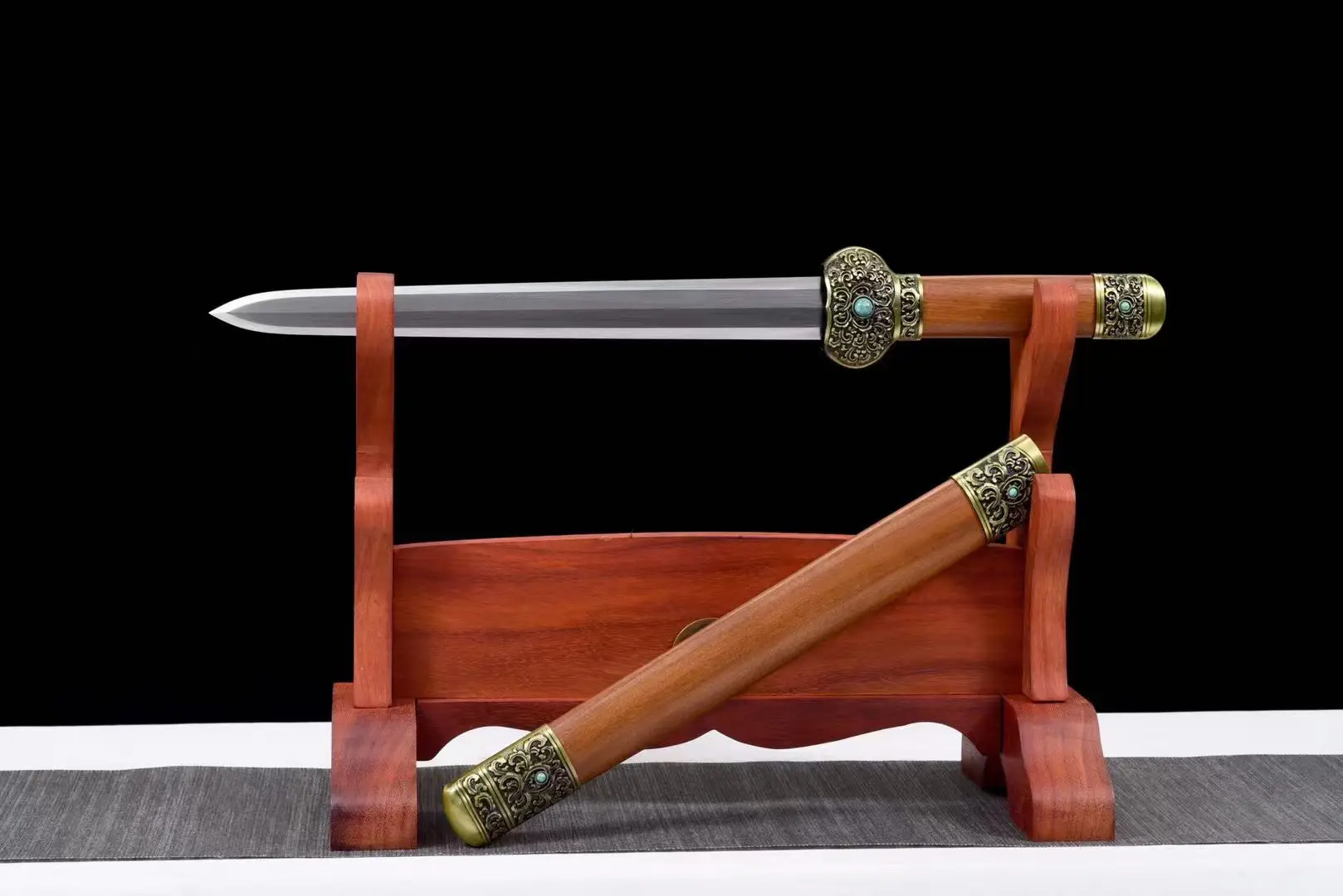 Viking Golden Lantern Sword Gladiator Katana Damascus Steel Short Sword Overall 53 cm Cosplay Real Sword Ninja Battle Not Sharp
