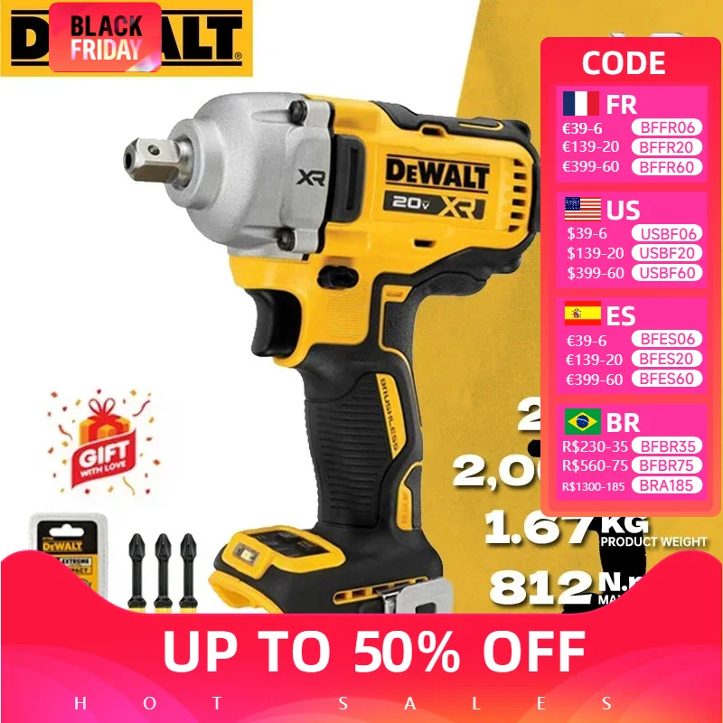 DEWALT 20V Impact Wrench With Detent Pin Anvil DCF892B Power Tool Compact Brushless Cordless Mid-Range Impact Wrench DCF892