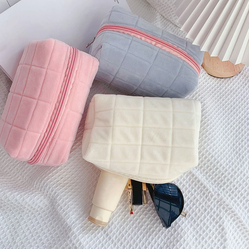 Large-Capacity Student Pen Pouch Pillow Design Cosmetic Bag Pink/White/Blue Storage Pencil Case Universal Box for Writing Tools