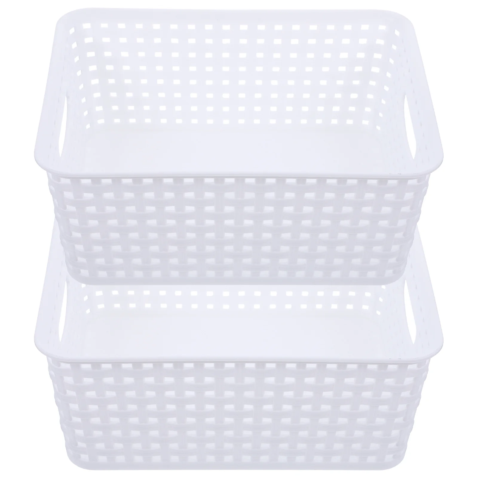 

2Pcs Small Plastic Baskets for Organizing Sturdy Storage Bin Ideal for Desktop Home Office School Essentials Mini Storage Bins