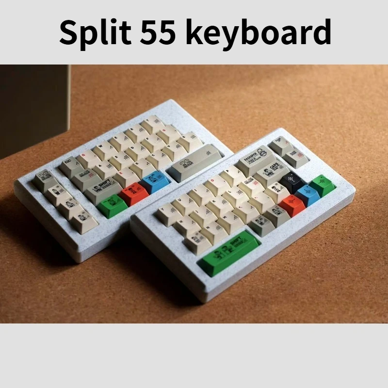 

Split 55 Mechanical Keyboard Kit 3D Print Case Support Hot Pluggable 2.4G Wireless Single-mode Separate Keyboard Ergonomics VIAL