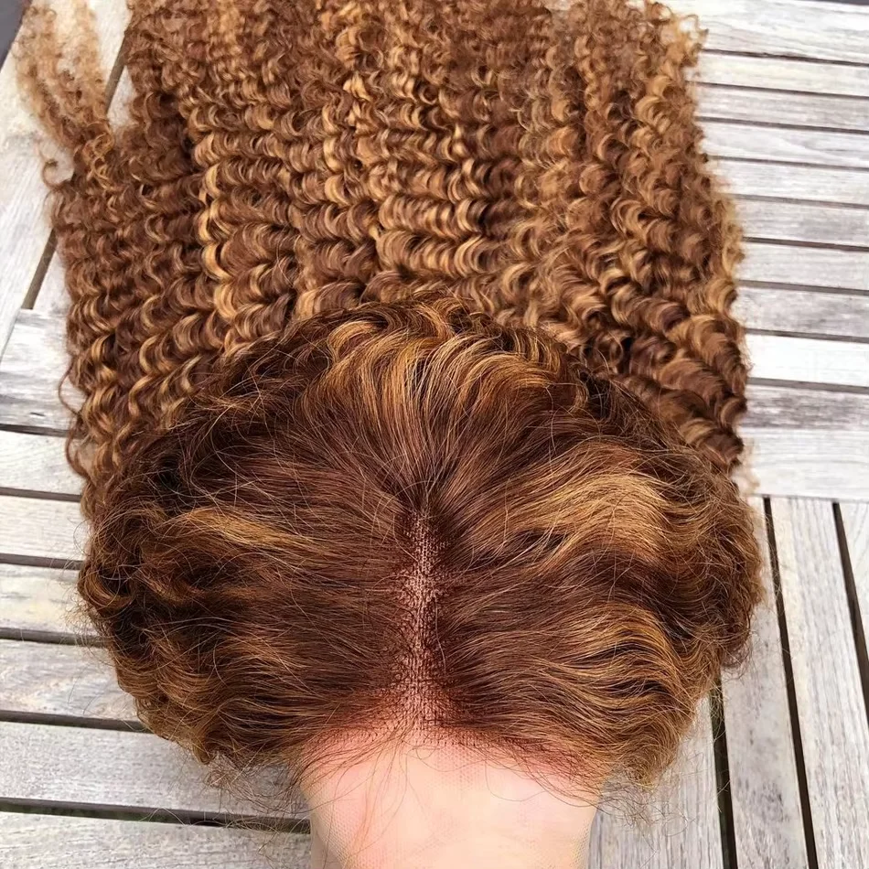 

13x4 13x6 Lace Front Wigs Highlight Curly Human Hair Wigs Pre Plucked Ombre Brown Deep Wave Lace Frontal Wig Virgin Human Hair