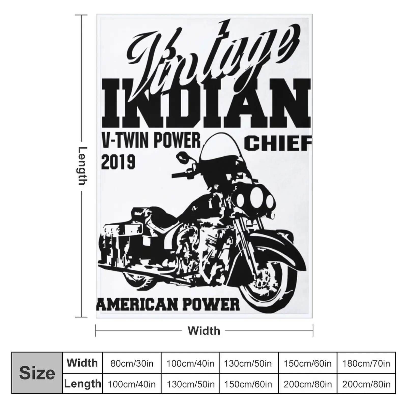 VINATGE Indian Chief Classic Motorcycles - American Power Throw Blanket couch cozy soft plush fuzzy picnic outdoor blanket