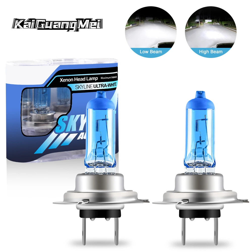 2pcs H4 Halogen Lamps Bulbs 55w 5000k 1500lm 12v H1 H3 H8 9005 HB3 9006 HB4 H7 Bright Car Headlight Halogen lamp H11 Fog Light