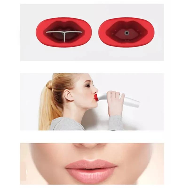 Dispositivo de lábios rechonchudos, lubrificante elétrico de silicone, instrumento labial de beleza, ferramenta de beleza de lábios em forma de maçã, ferramenta mágica de lábios pouty