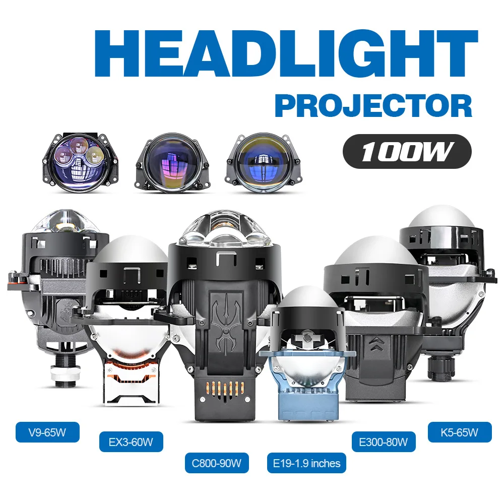 

150W TIR 2.5/3 Inch Laser LED Headlight Bi-Beam Projector Lens H4 H7 Dual Cups Penetration No-Damage Car Accessories Upgrade