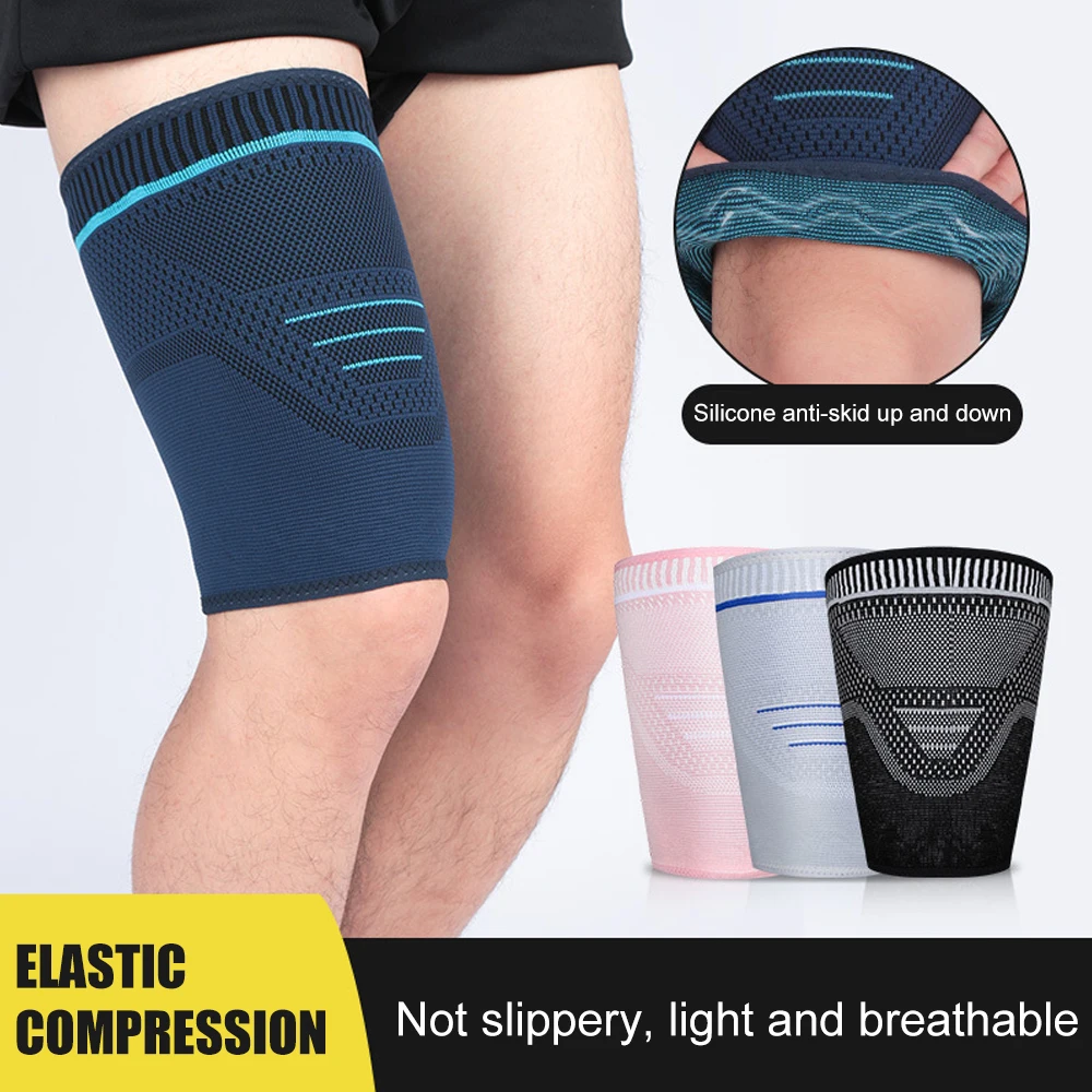 1Pcs Thigh Compression Sleeve, Hamstring Support Sleeve for Quad Pain Relief & Recovery, Thigh Support Protector for Women & Men