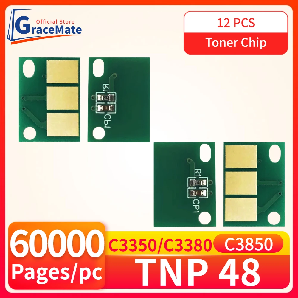 12PCS TNP48 TNP 48 KCMY Toner Cartridge Reset Chip for Konica Minolta Bizhub C3850 C3350 Developineo 3350 3850 developer toner