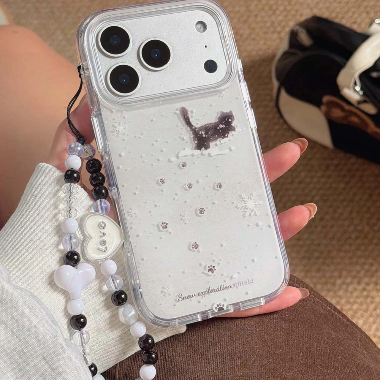 Чехол для телефона «Счастливое Рождество» с милым котом, снежинкой imd, чехол-браслет для iphone 13 15 14 pro max 16 17 pro max capa