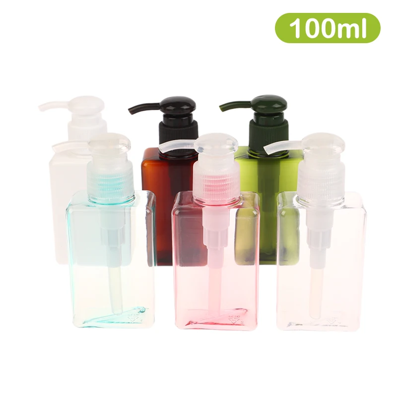 100ml Square Foaming Dispenser Bottle Portable Soap Dispensers Liquid Soap Shampoo Pump Bottles Bathroom Travel Accessories